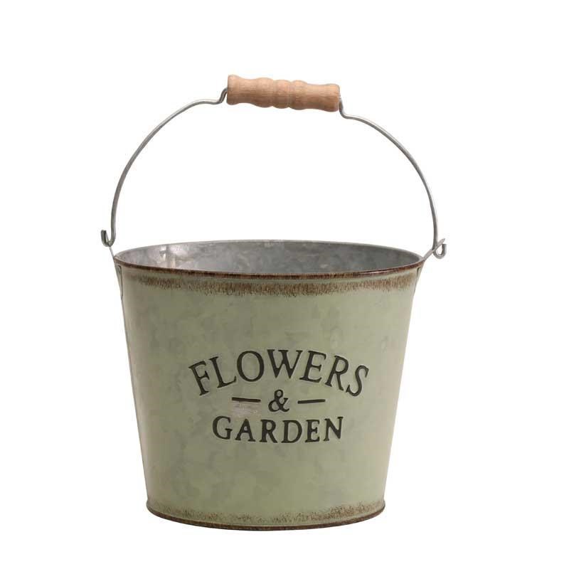 Zinc Bucket Green - Medium