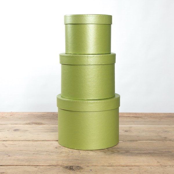 Hat Boxes Round - Symphony Sage Green (set of 3)