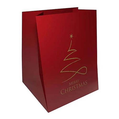 Hand Tied Gift Bag - Red Xmas 19x25cm