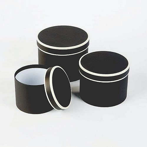 Hat Boxes Round - Black (set of 3)