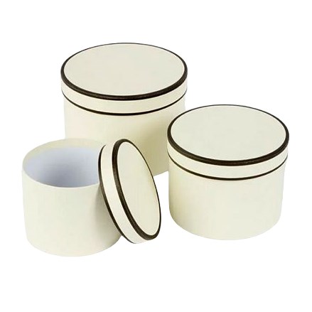 Hat Boxes Round - Cream (set of 3)