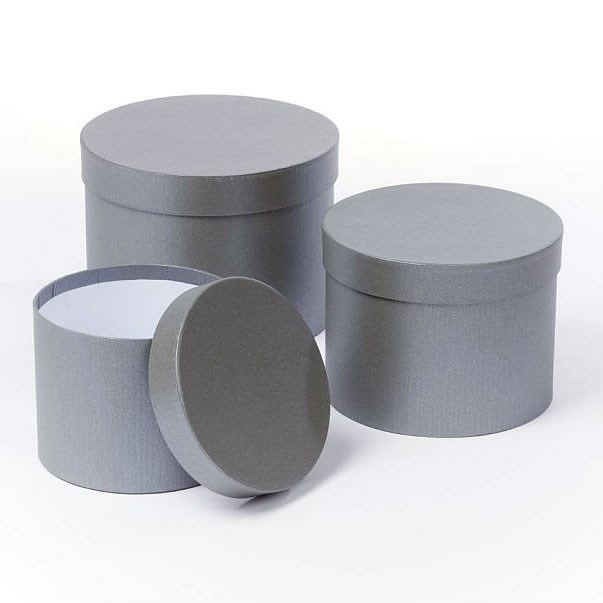 Hat Boxes Round - Symphony Grey (set of 3)