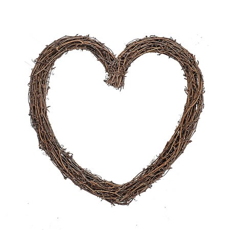 Heart Wreath Natural 36cm