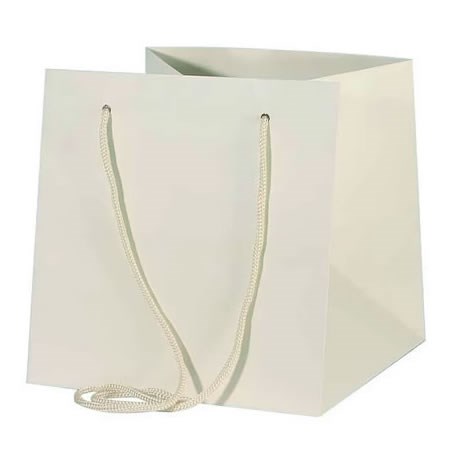 Hand Tied Gift Bag - Ivory 25x25cm 