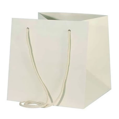 Hand Tied Gift Bag - Ivory 25x25cm