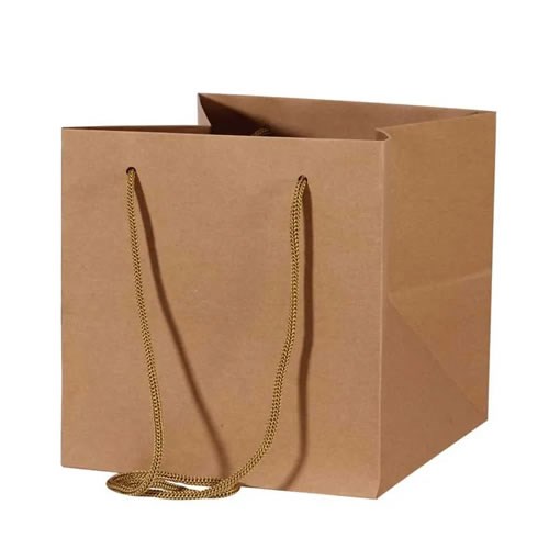 Hand Tied Gift Bag - Kraft 25x25cm