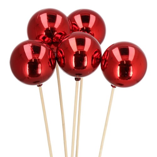 METALLIC BALL PICKS - RED