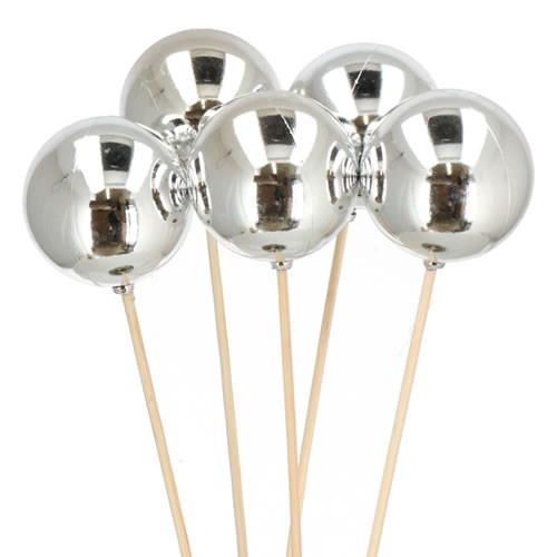METALLIC BALL PICKS - SILVER