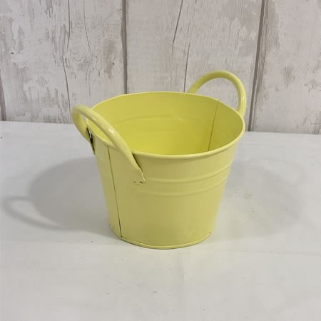 Metal Bucket Yellow with Handles 11cm 