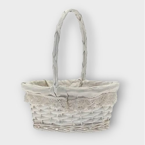 Oval White Victoria Florists Basket Wholesale Dutch Flowers & Florist