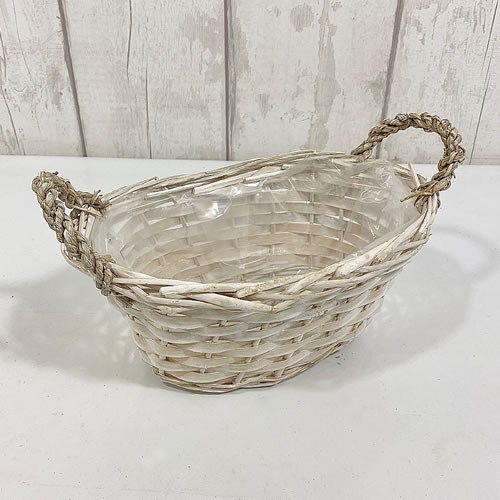 Oval White Willow Basket with Handles Wholesale Dutch Flowers Direct