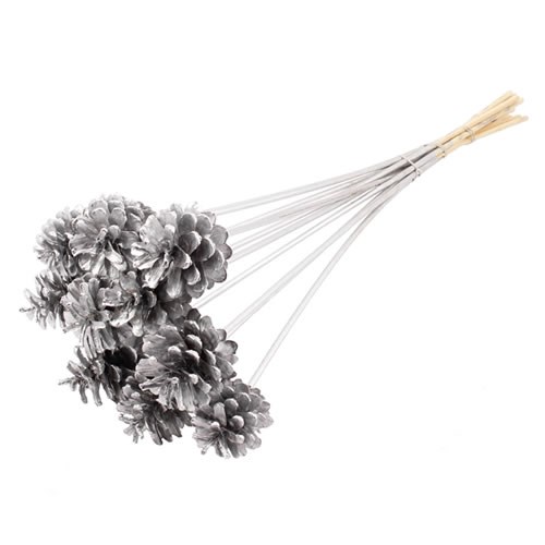 PINE CONE PICKS - SILVER