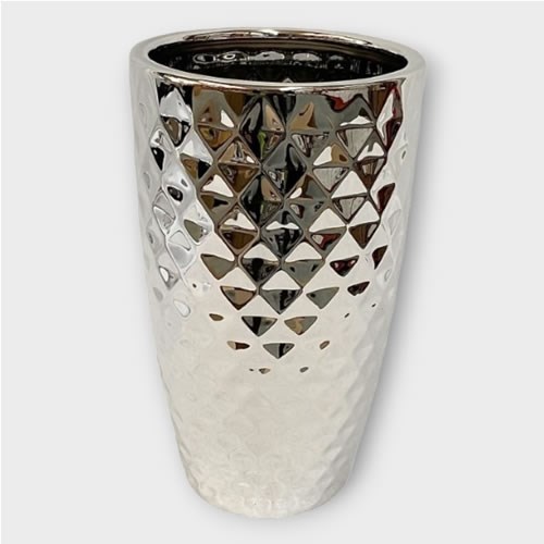 Pineapple Vase - Ceramic Silver 24cm