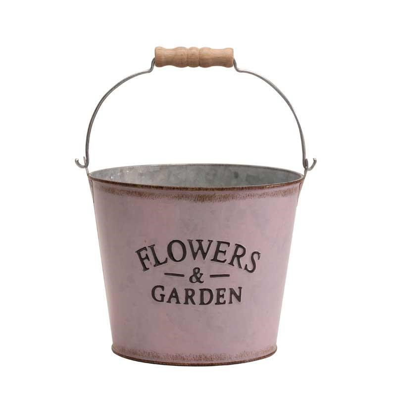 Zinc Bucket Pink - Medium