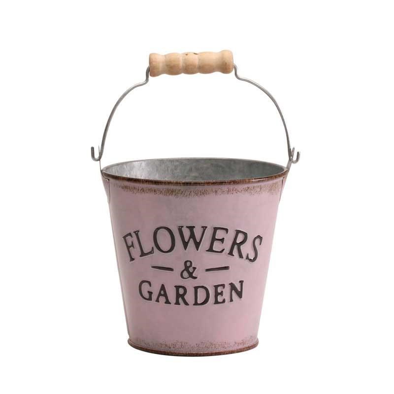 Zinc Bucket Pink - Small
