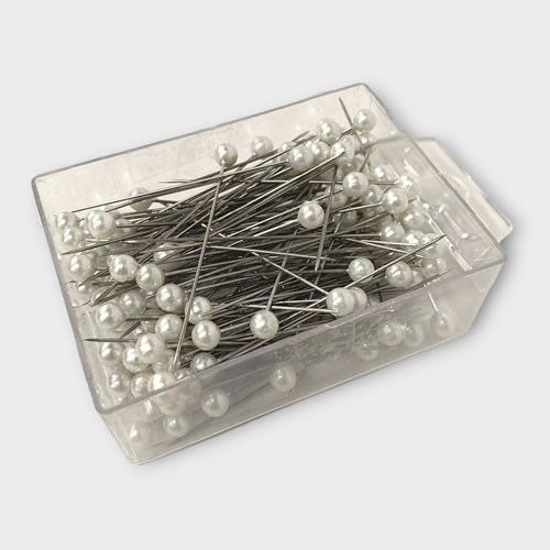 Pins - White Pearl Headed Corsage 6cm 