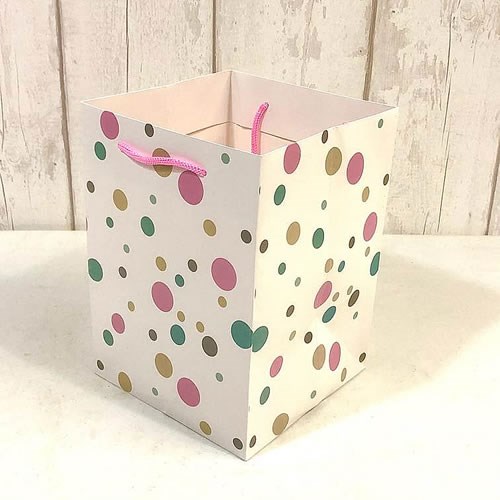 Polkadot Hand Tied Gift Bag 25x18x10cm Florist Supplies Triangle