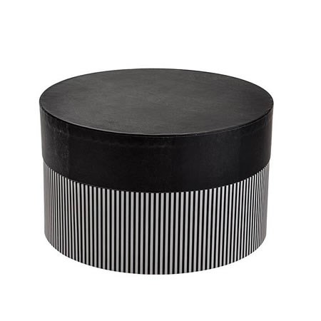 Hat Boxes Round - Black Stripes *Only one left*