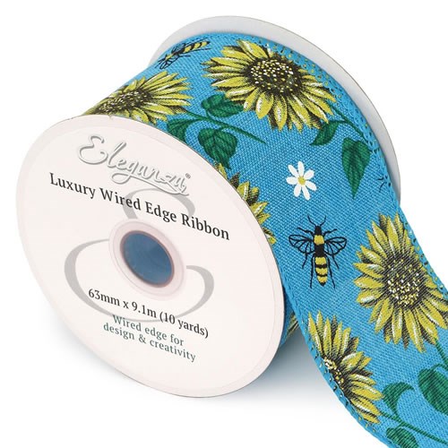 Ribbon Bee & Sunflower - Wire Edge