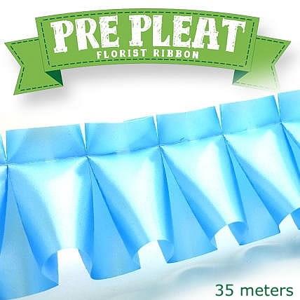 Ribbon Pre Pleat - Baby Blue