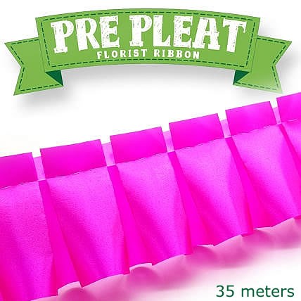 Ribbon Pre Pleat - Cerise