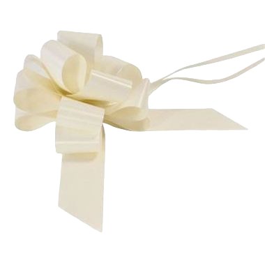 Ribbon Pull Bows Ivory - 50mm