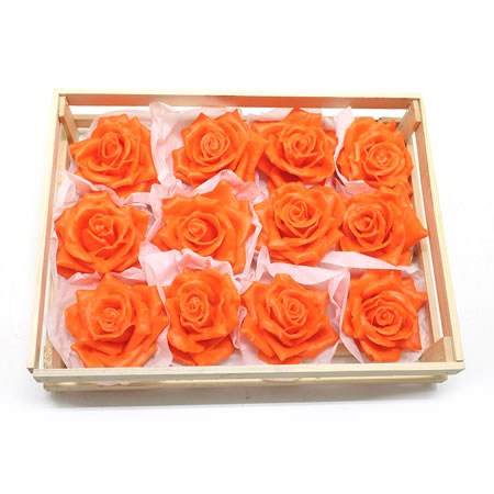 Rose Heads Waxed - Orange