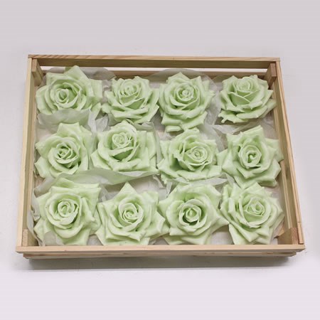 Rose Heads Waxed - Pastel Green