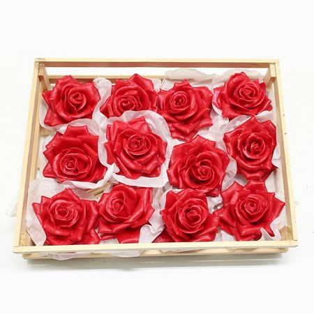 Rose Heads Waxed - Red