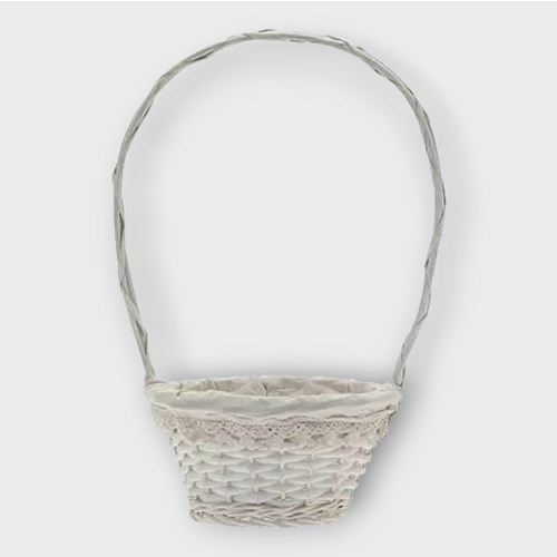 Round Victoria Basket - White