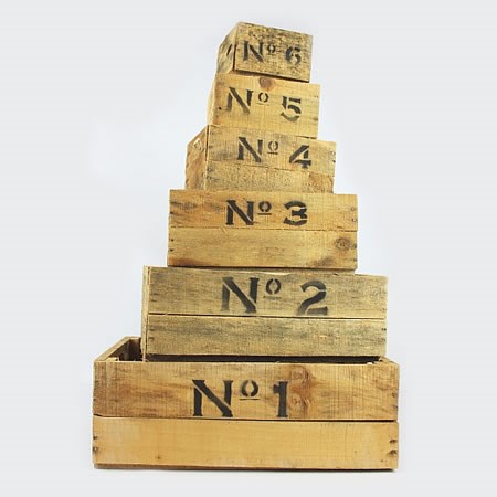Rustic Numbered Crates (set of 6)