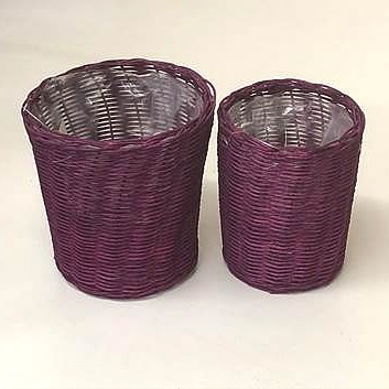 Fuchsia Willow Pots (Set of 2) 