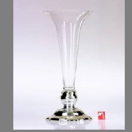 Vase Silver Base Giant Flare 73x26cm - Clearance