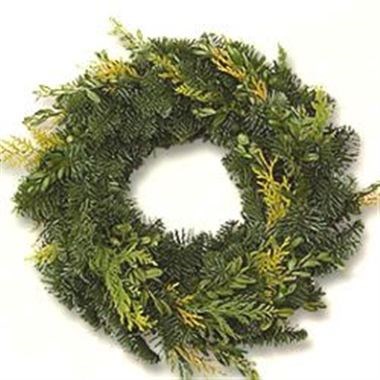 SPRUCE WREATH MIXED 30CM - HALF BOUND