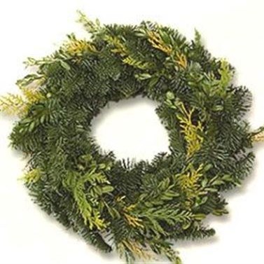 SPRUCE WREATH MIXED 40CM - HALF BOUND