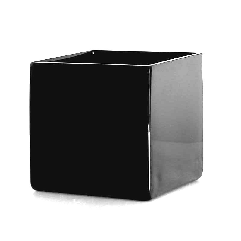 Cube Vase - Black Tapered 14cm