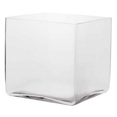 Glass Cube Vase - 25cm