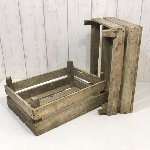 Stressed Wooden Fruit Crates 54cm