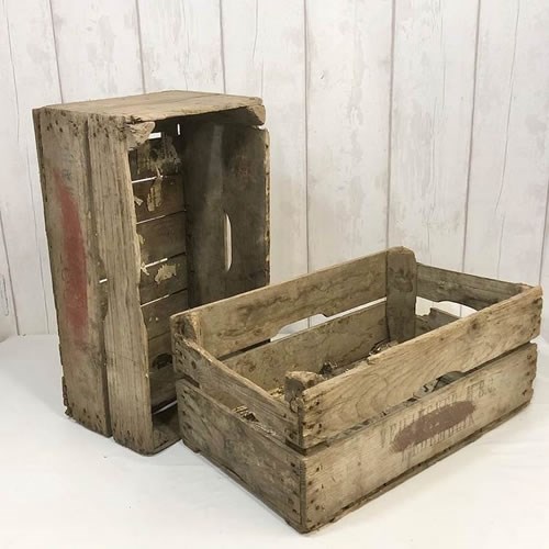 Stressed Wooden Fruit Crates 60cm