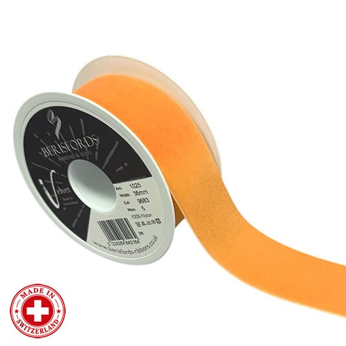 Velvet Ribbon - Apricot (36mm x 5m)