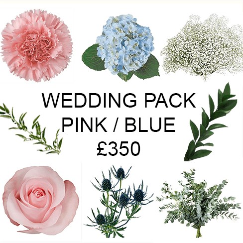 Wedding Flower Pack Blue & Pink £350