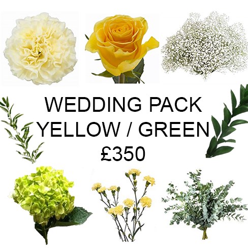 Wedding Flower Pack Yellow & Green £350