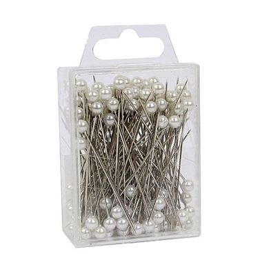Pins - White Pearl Headed 6cm
