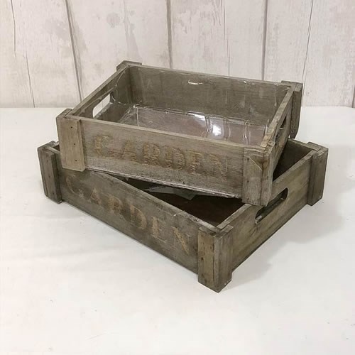 Wooden Crates - Garden (Set of 2)