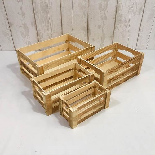 Wooden Crates - Pine (Set of 4)
