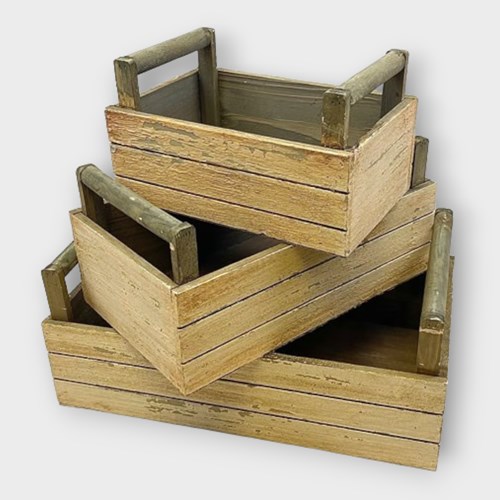 Wooden Crates Small (Set of 3)