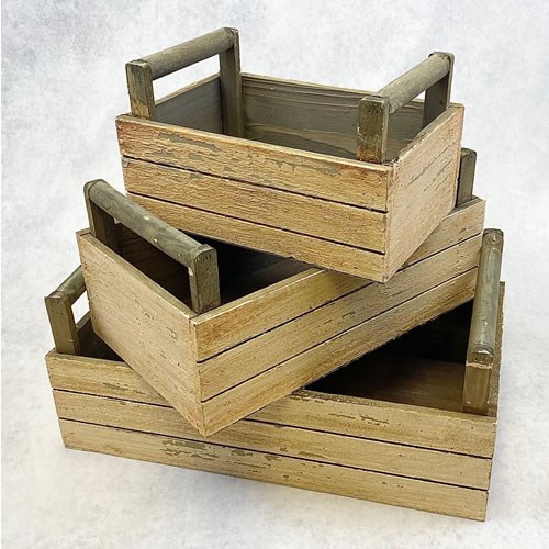 Wooden Crates Small (Set of 3)