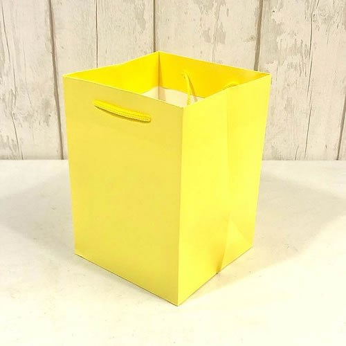 Hand Tied Gift Bag - Yellow 25x18x18x10cm