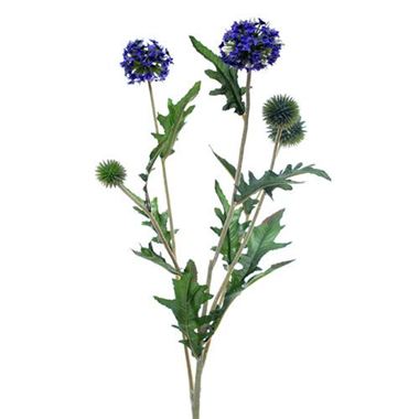 Artificial Echinops Thistle Spray - blue