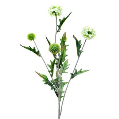 Artificial Echinops Thistle Spray - white